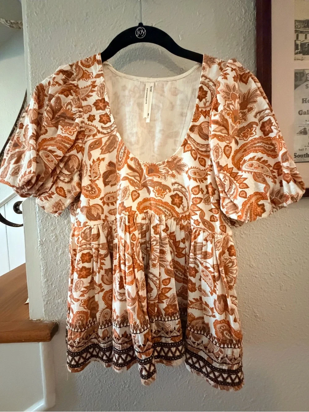 Anthropologie puff sleeve babydoll blouse size xxs